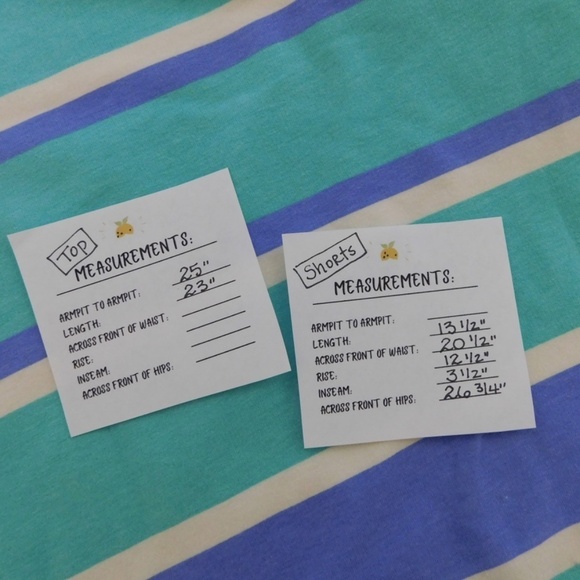 NWT!! WILDFOX Two-Piece Set Top Shorts Green Blue Stripe Loungewear XX-Large XXL - Picture 16 of 16